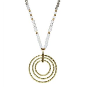 Dobbi JN0578 Trio Ring Pendant Natural Stone Necklace (pack Of 1)