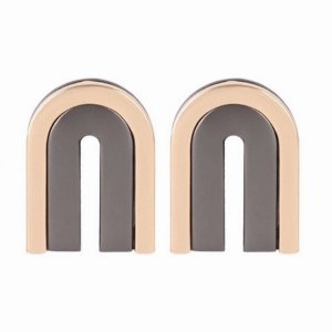 Dobbi ME10532 Two Tone U Upside Down Post Earrings (pack Of 1)