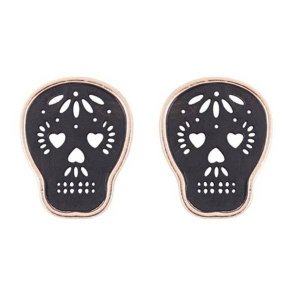 Dobbi ME10456 Two Tone Sugar Skull Earrings (pack Of 1)