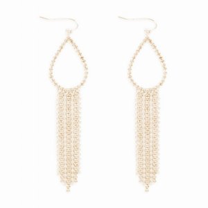 Dobbi 25985 Teardrop Shaped Fringe Bridal Earrings (pack Of 1)