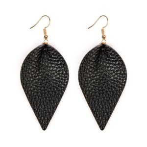 Dobbi HDE2205 Teardrop Shaped Pinched Leather Earrings (pack Of 1)