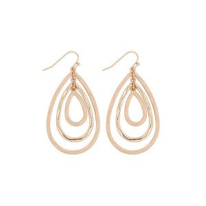 Dobbi ME10234 Teardrop Grain Link Two Tone Earrings (pack Of 1)