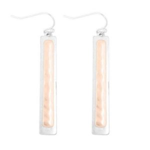 Dobbi HE2387 Two Tone Bar Drop Hook Earrings (pack Of 1)