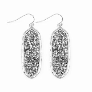 Dobbi E8318WSV Glitter Faceted Oval Drop Dangle Earrings By  ( Variety