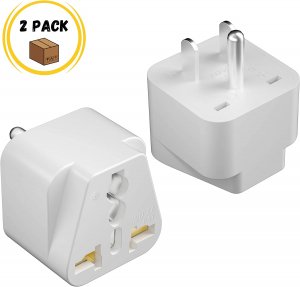 Bates B08P2HT2N7 Bates- Universal To American Outlet Plug Adapter, 2 P