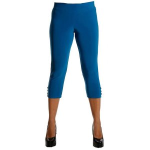 Island P001-TU-P1 Capri Length Legging. Three Button Trim At The Leg O