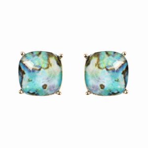 Dobbi 26062VMM Cusion Cut Post Stud Earrings By  ( Variety Of Colors A