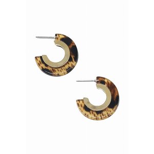 Dobbi KE-010LEP Acrylic Titanium Post Hoop Earrings ( Variety Of Color