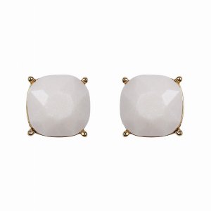 Dobbi 26062WH Cusion Cut Post Stud Earrings By  ( Variety Of Colors Av