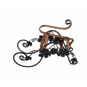 Qrskin MS016 On The Vine Embellished Metal Carriage Wine Holder (pack 