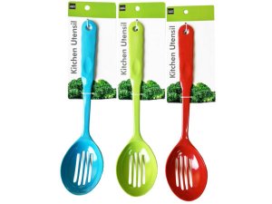 Bulk GE703 Assorted Color Melamine Slotted Serving Spoon