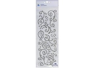 Bulk CS214 Momenta 15 Piece Silver Flourish Stickers