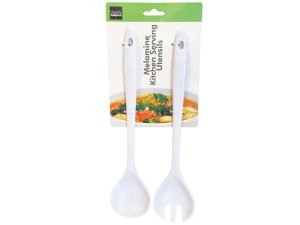 Bulk GE761 2 Pack White Melamine Kitchen Serving Tools