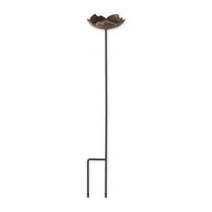 Songbird 4506691 Cast Iron Flower Round Bird Bath On Stake