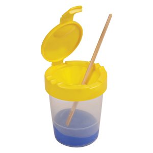 Deflecto DEF 39515YEL Antimicrobial Kids No Spill Paint Cup Yellow - P