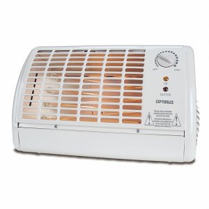 Optimus H-2210WH Portable Fan Forced Radiant Heater With Thermostat