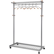 Alba ABA PMLUX6 Alba 2-shelf Mobile Chrome Coat Rack - 36 X Hanger - 7