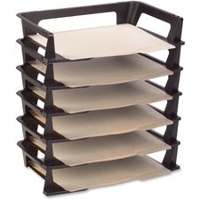 Newell RUB 86028 Rubbermaid Regeneration Stacking Letter Trays - 6 Tie