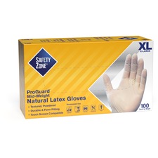 The SZN GRDRXL1T Safety Zone Powdered Natural Latex Gloves - Polymer C