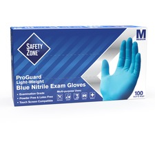 The SZN GNPRMD1A Safety Zone Powder Free Blue Nitrile Gloves - Medium 