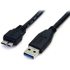 Startech USB3AUB50CMB 0.5m (1.5ft) Black Superspeed Usb 3.0 Cable A To