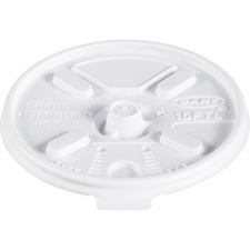 Dart DCC 10FTL Dart Lift-n-lock Coffee Cup White Lids - Dome - Plastic