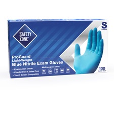 The SZN GNPRSM1A Safety Zone Powder Free Blue Nitrile Gloves - Small S