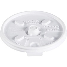 Dart DCC 8FTL Dart Lids For Foam Cups And Containers - Round - Foam - 