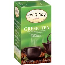 R TWG 09187 Twinings 100% Natural Green Tea Bag - 25 Cup - 25  Box