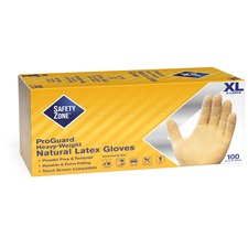 The SZN GRPRXL1T8 Safety Zone Powder Free Natural Latex Gloves - Polym