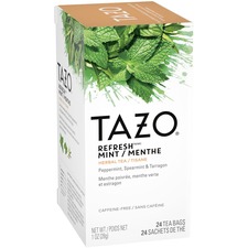 Unilever TZO 149902 Tazo Refresh Mint Herbal Tea Bag - 24 Filterbag - 