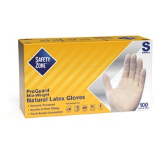 The SZN GRDRSM1T Safety Zone Powdered Natural Latex Gloves - Polymer C