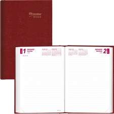 Dominion RED CB387RED Brownline Untimed Daily Planner - Daily - Januar