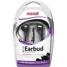 Maxell MAX 199930 On-earbud With Mic - Mini-phone (3.5mm) - Wired - Ea