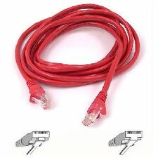 Belkin A3L791-02-RED-S 2ft Cat5e Snagless Patch Cable, Utp, Red Pvc Ja