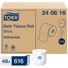 Essity TRK 240616 Tork Universal Bath Tissue Roll - 2 Ply - 3.75