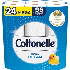 Kimberly KCC 54161 Cottonelle Ultra Clean Toilet Paper - 1 Ply - 312 S