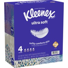 Kimberly KCC 54308 Kleenex Ultra Soft Tissues - 3 Ply - White - Soft, 