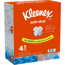 Kimberly KCC 54506CT Kleenex Anti-viral Facial Tissue - 3 Ply - White 