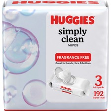 Kimberly KCC 54483 Huggies Simply Clean Wipes - White - Unscented, Hyp