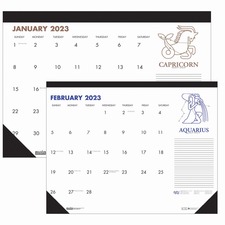 House HOD 167 Zodiac Monthly Desk Pad Calendar - Julian Dates - Monthl