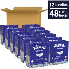 Kimberly KCC 54308CT Kleenex Ultra Soft Tissues - 3 Ply - White - Soft