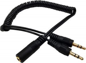 Amazon B09D723YXS Stereo Audio Splitter Cable, Qaoquda Coiled 3.5mm Fe