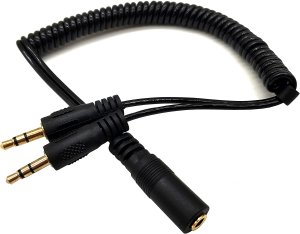 Amazon B09D723YXS Stereo Audio Splitter Cable, Qaoquda Coiled 3.5mm Fe