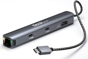 Dockteck DD0025 Usb C Hub Ethernet Hdmi, 6 In 1 Usb C To 4k 60hz, 100w