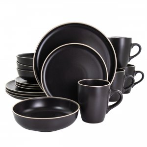 Gibson 127242.16 Elite Serenade 16 Piece Round Stoneware Dinnerware Se