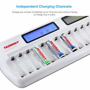 Tenergy 90633 Tn438 16 Bay Aa Aaa Nimh Nicd Lcd Smart Battery Charger 