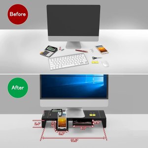 Amazon B09Y5555HD Desk Monitor Stand Riser With Drawer, Aqqef Width Ad