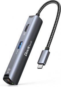 Dockteck DD0002 Usb C Hub Ethernet Adapter,  5 In 1 Usb C Hub Multipor