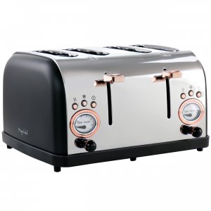 Megachef MG-TS-3500B 4 Slice Wide Slot Toaster With Variable Browning 